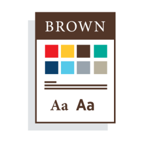 Image of a style guide with Brown University Colors